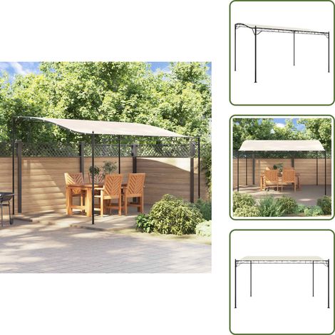The Living Store Markise Creme 4x3 m 180 g/m² Stoff und Stahl - Wasserabweisend (1/5)