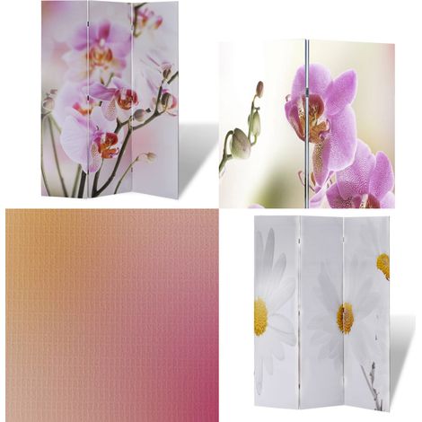 Cloison de séparation pliable 120 x 170 cm Fleur - Séparateur De Pièce - Cloison Pliable - Décoration Murale - Organisation Intérieur - Diviser Pièce - Home & Living (1/5)
