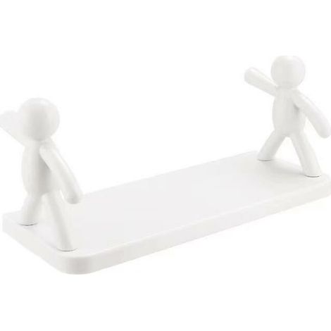 JOORRTForme Humaine Étagère Murale Salle De Bains Free Punch Étagère Murale Cuisine Vinaigre Bouteille Condiment Bouteille Organisateur De Stockage Blanc 13"x5" (1/5)