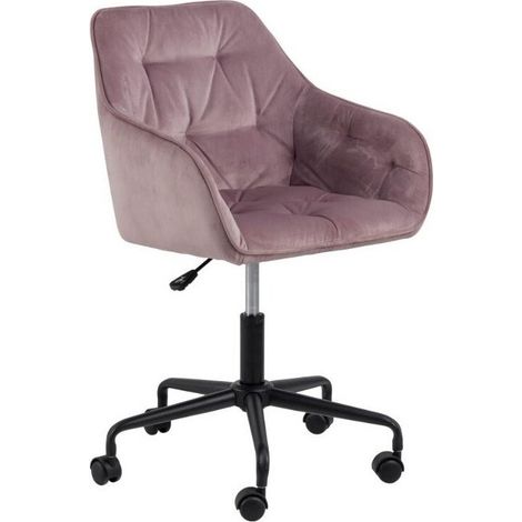 Silla de oficina Norsica 475, Rosa Dusty, 89x59x59cm, Con reposabrazos, Con ruedas, Mecanismo de la silla: Económico