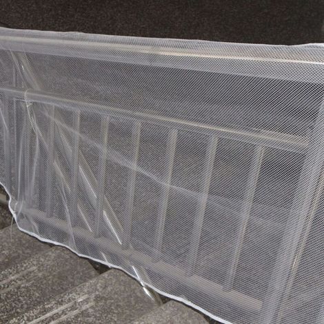Vtizikl Filet de sécurité pour balcon de 3 mètres - Protection anti-accident pour enfants, enfants et animaux domestiques, mesh pour rampes d'escalier - Blanc (1/3)