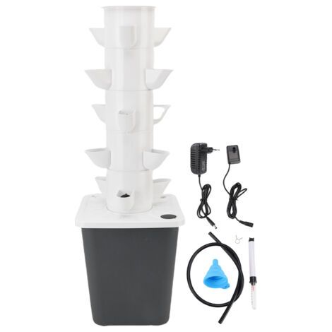 Rosvola Tour hydroponique verticale, 15 trous, réservoir d'eau de 10l, gain de place, plantation pour la maison, l'école, prise ue (1/5)