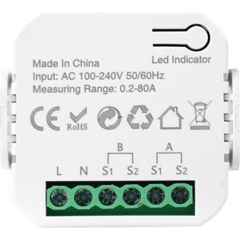 Compteur Électrique Connecté 80A Wi-Fi Bidirectionnel avec 2 Pinces pour Surveillance Énergie Domestique (1/5)