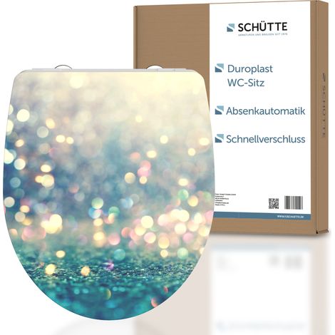 Schütte – Abattant WC en duroplast gloss turquoise – Frein de chute silencieux – Dimensions 374 x 60 x 450 mm – Résistant aux rayures