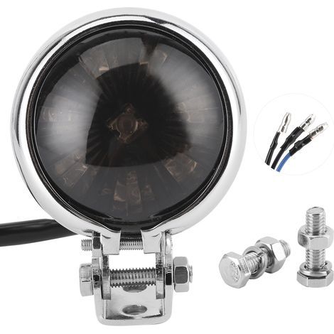 LED-Rücklicht mit universellem Befestigungsschraubenstiel für 12-V-Motorräder, galvanisierte, getönte Linse (1/5)