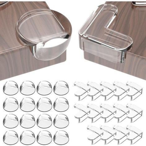 30 pcs Protection Coin de Table pour Bébé, Protège Angle de Table Bebe avec Super Colle Améliorée, Kit Securite Bebe pour Maison, Bureau, Berceau, Cheminée, Table, Coins & Bords Molles