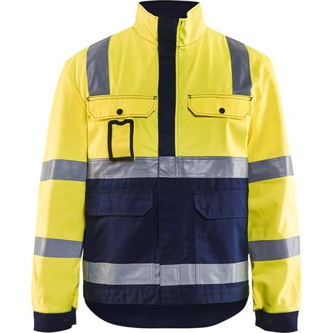 Giacca da lavoro ad alta visibilità 4023 - Giallo fluorescente/Blu navy 4XL (1/5)