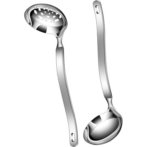 Cuillères soupe inox long manche avec fente, hygiéniques pour maison, hôtel, resto