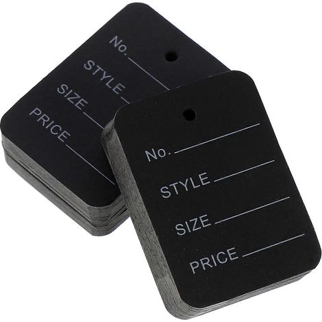 1000 étiquettes de prix pour vêtements, étiquettes de marquage de marchandises, étiquettes d'affichage pour produits-5X3.5CM-Black