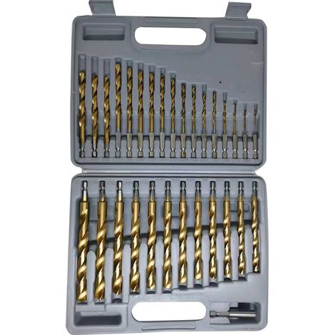 de 30 Forets à Percussion en Titane avec Rangement pour Acier, Cuivre, Aluminium, Alliage de Zinc (1/5)