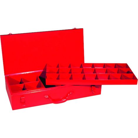 Coffret de rangement métallique à compartiments 34 cases - 470X220X90 mm - SORI