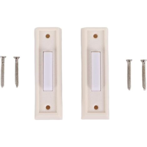Lot de 2 Boutons de Sonnette éclairés pour systèmes de Carillon Basse Tension (Blanc) (1/5)