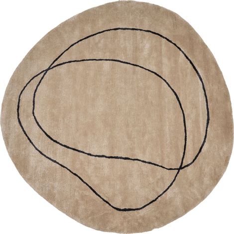 Tappeto in viscosa di forma rotonda beige ⌀ 200 cm Digri