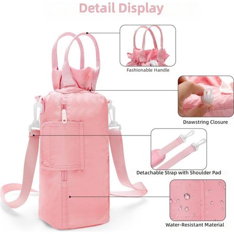 Sac isotherme portable pour bouteille d'eau, pliable avec plusieurs poches bandoulière (1/5)