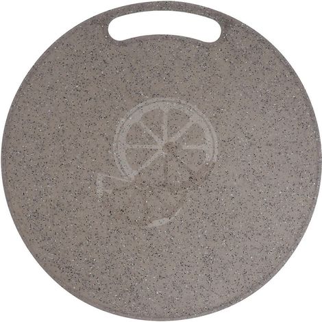 Planche à découper ronde en plastique imitation marbre (1 pièce, 31 x 0,5 cm) pour fruits et légumes.-31.00X31.00X0.50CM