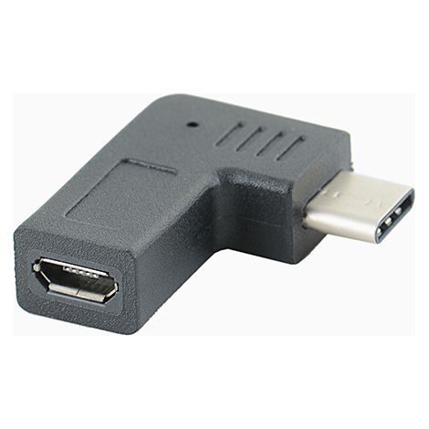 Rechtwinkliger USB-C-auf-Micro-5-Pin-Adapter (weiblich) für Android-Handys und -Tablets, Daten- und Ladekonverter. (1/5)
