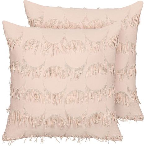 Dekokissen 2er Set AGASTACHE 45 x 45 cm Rosa Geometrisches Muster (1/5)