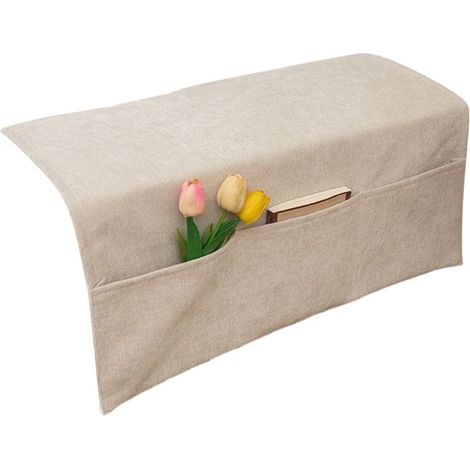 Armlehnenbezüge für Sofas mit drei Fächern Rutschfeste Armlehnenbezüge für Relaxsessel, für Sofas, Sessel und Zweisitzer im Wohnzimmer Beige, 60 (1/5)