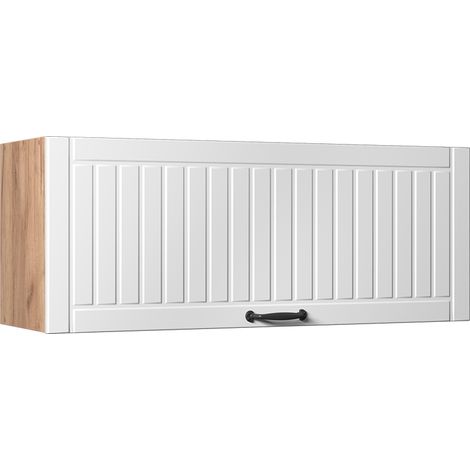Armario de pared Fame-Line, Blanco casa de campo/Roble dorado, 100 cm, Vicco (1/5)