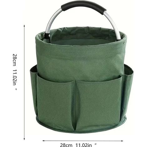 Organizzatore per prodotti per la pulizia con manici, sacchi portaoggetti, cestini portaoggetti pieghevoli, scatole per prodotti per la pulizia, secchio multiuso portatile, adatto per casa/giardino (v