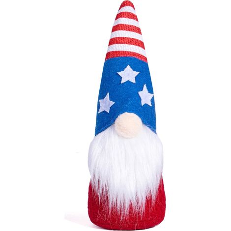 Gnome - Decoration Patriote Pour Jour De L'indépendance - Figurine Naine Assise Sans Visage - Pour Intérieur Et Extérieur - 1 Pièce (1/5)