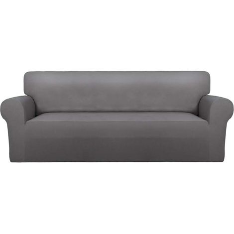 Housse de canapé/fauteuil ultra extensible – Housse de canapé/fauteuil douce et antidérapante en spandex, lavable, avec mousse antidérapante et fond élastique, idéale pour les enfants et les animaux d (1/5)