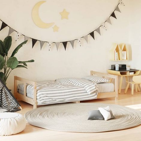 Vidaxl – Cadre de lit enfant 80x160 cm en bois de pin massif – Lattes en bois pour soutien ferme – Design bas pour accès facile (1/6)
