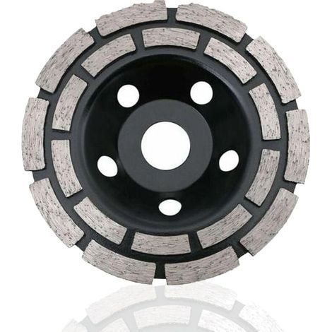 Disque Diamant, Diamant à Meuler Béton 115 x 22,2 mm Double Rangée, Meule Diamantée Universelle pour Poncer Béton, Pierre, Granit Chape, Maçonnerie, Usage Universel (1/4)