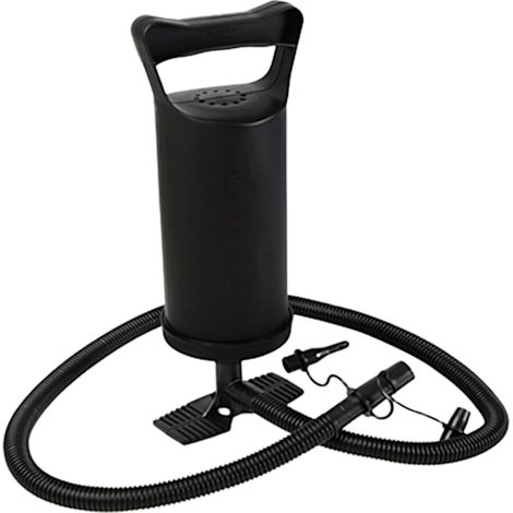 Manuelle Doppelhub-Luftpumpe mit 2 Düsen, 2 x 1,2 l, für Schwimmbecken und Luftmatratzen, schwarz