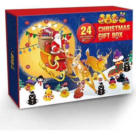 Calendrier de l'Avent de Noël en caoutchouc avec canards en caoutchouc flottants et couineurs (24 cases) - Cadeau idéal pour les bébés et les enfants - Idéal comme petit cadeau d'anniversaire (1/5)