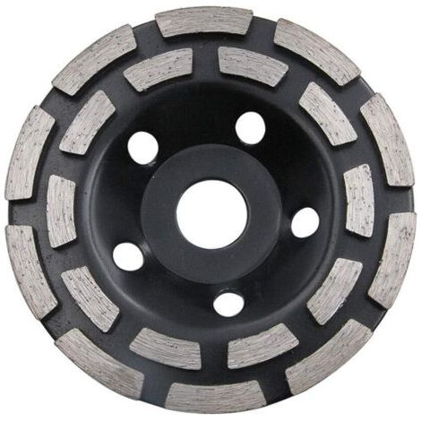Disques de meulage diamantés à double rangée de 125 mm pour le béton et la peinture, l'époxy, le mastic, l'enlèvement de revêtement