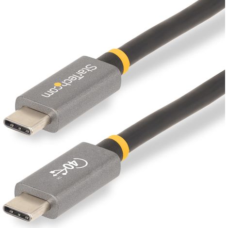 StarTech.com Câble USB4 de 1m, Câble USB-C Certifié par l'USB-IF, 40 Gbps, Cordon de Transfert de Données USB Type-C, 100W PD, 8K 60Hz, Compatible avec Thunderbolt 4/3/USB 3.2 (CC1M-40G-USB-CABLE) (1/3)