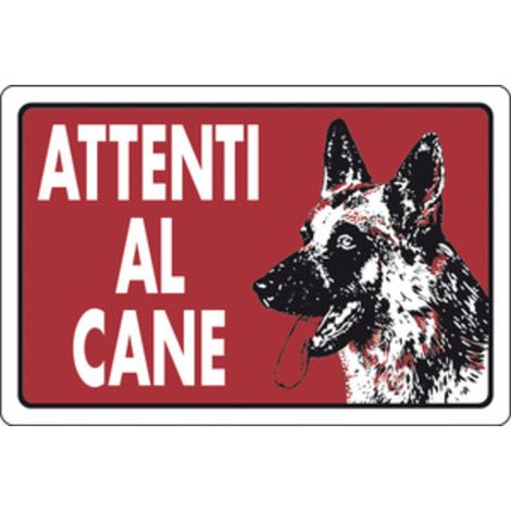 10PZ TARGA SEGNALETICA ATTENTI AL CANE (1/2)