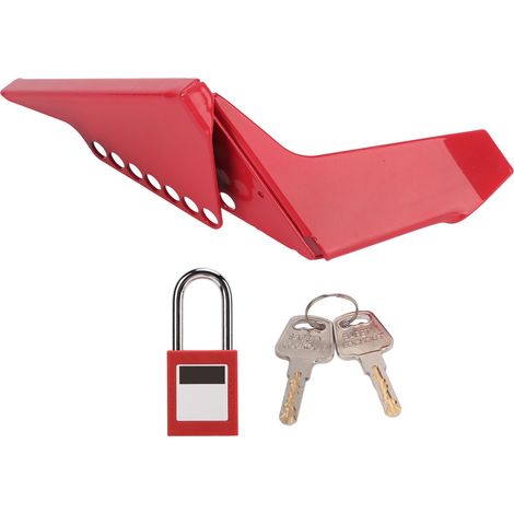Verrouillage de sécurité pour vanne à bille DN50-DN200 (grand modèle) avec cadenas de 38 mm en acier inoxydable pour tuyaux de 31 à 76 mm. (1/5)