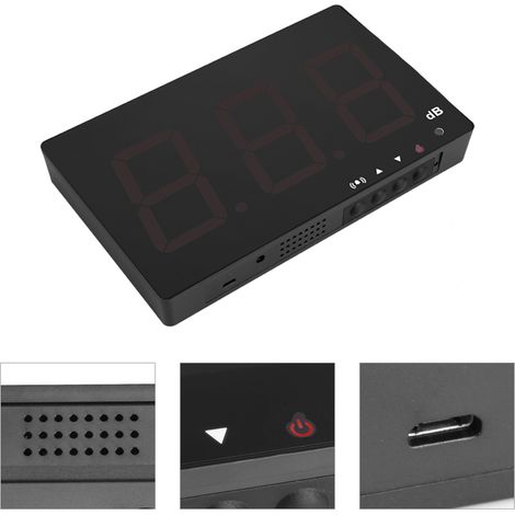 Sonomètre numérique mural 9,6 pouces LCD USB SNDWAY, mesure 30-130dB, testeur de bruit domestique avec affichage rétroéclairé, capteur précis pour atelier, bureau. (1/5)