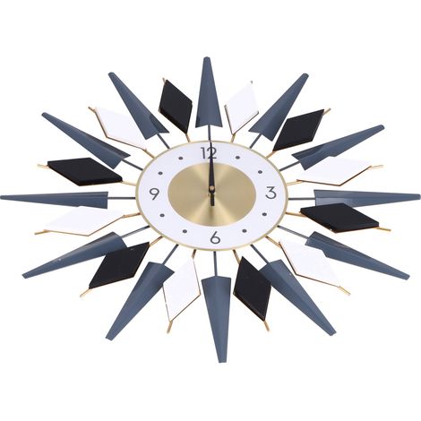 Horloge murale design nordique et créative pour salon, grande taille, décoration murale artistique de luxe léger, pendule mural moderne pour maison (Modèle JT2010-60, livré sans piles) (1/5)