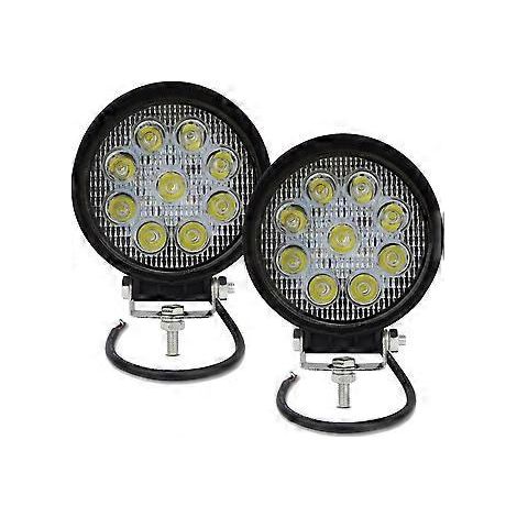 2 Stück 4 Zoll 27W runde LED-Arbeitsscheinwerfer mit breitem Lichtkegel für Geländewagen, SUVs und 4x4-Nebelscheinwerfer
