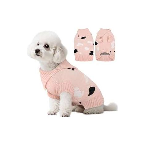 Warmer Rollkragenpullover für Hunde, Größe L, Rosa