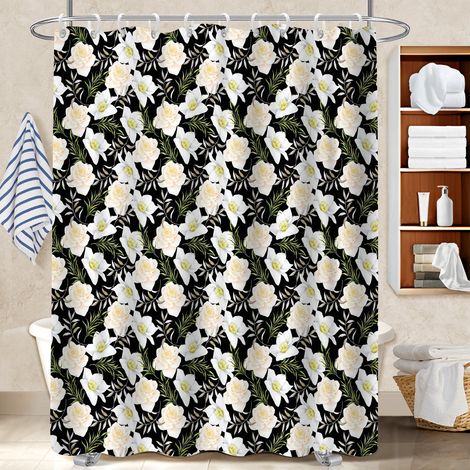 Rideau de bain 180x180 Élégant polyester pour salle de bain pour une ambiance tropicale et dépaysante (1/5)