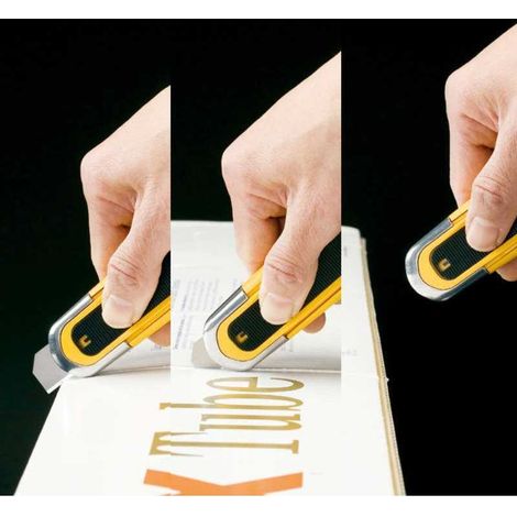 OLFA CÚTER DE SEGURIDAD MANGO COMFORT GRIP CON RETRACCIÓN DE CUCHILLA COMPLETAMENTE AUTOMÁTICA SK-8 PRESENTACION Bolsa plastico