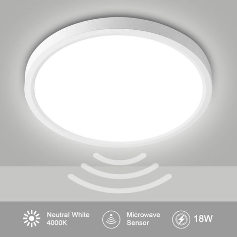 LED Deckenleuchte mit Bewegungsmelder Rund in Weiß 18W Flurlampe (1/5)