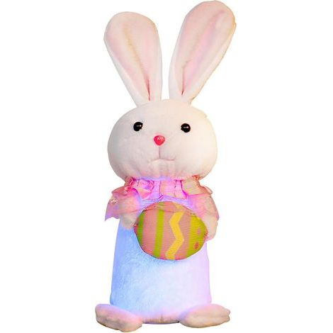 Peluche Lapin avec Lumières LED Figurines Douces De Pâques  Poupées Réalistes En Peluche D'Animal Pour Adultes Chambre Salon Étagère Canapé Bureau Voiture Anniversaire (1/5)