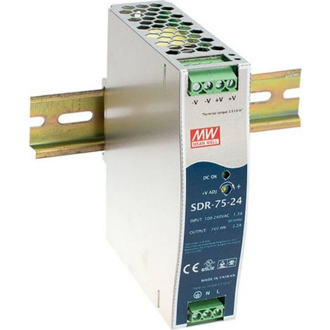 Alimentation rail DIN Mean Well SDR-75-24 3.2 A 76 W 1 x A022341 (1/3)