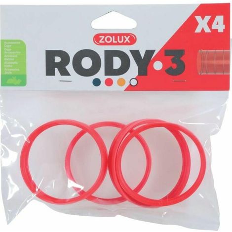 Zolux Rody Verbindungsringe Kunststoff rot 6 cm Packung 4