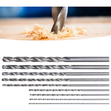 9 Pièces Forets Extra-Longs en Acier Rapide pour Plastique et Bois - Kit de Perçage Professionnel (1/5)