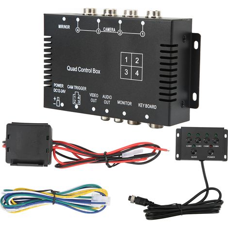 GARRYFIZH Boîtier Répartiteur Vidéo 4 Canaux 12/24V, HD, pour Camion/Bateau/Bus (1/5)