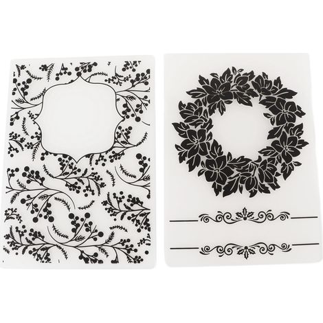 2 Pièces de Matrices de Gaufrage en Plastique pour Invitations DIY et Artisanat Papier (1/5)
