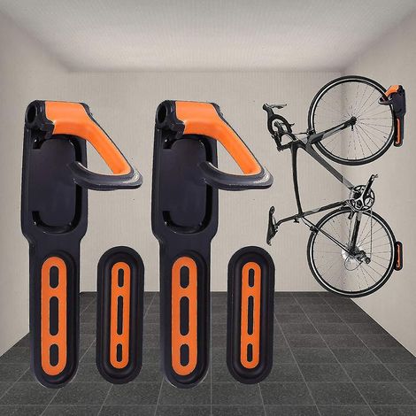 Porte-vélos mural avec revêtement en caoutchouc, pour 2 vélos, utilisable en intérieur et en extérieur. (1/5)