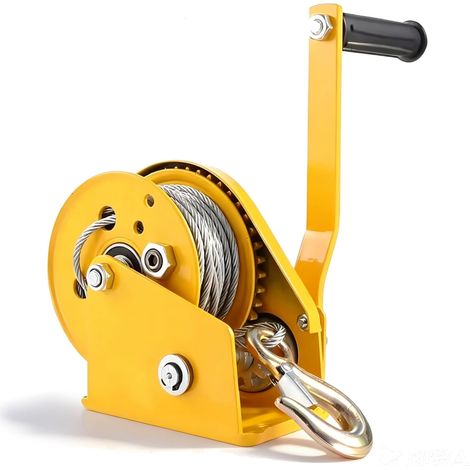 Treuil Manuel, 1200 Lbs (545 Kg) Avec Câble En Acier 10 M Avec Frein Et Crochet Treuil Forestier Et De Bateau Pour Traction Horizontale 545 Kg Et Levage Vertical 150 Kg Pour Le Levage Et Le Relevage (1/5)