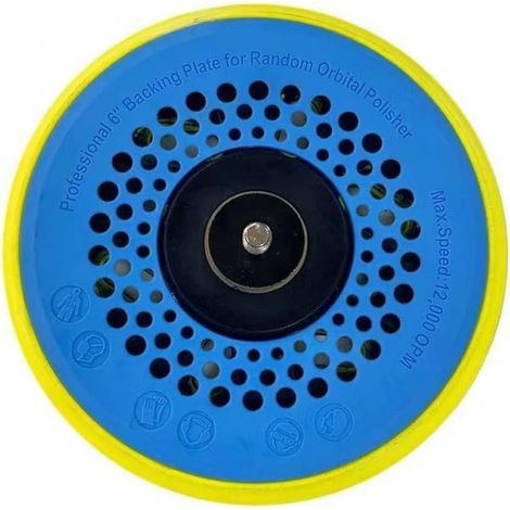 Plaque de support de ponceuse auto-agrippante professionnelle de 15,2 cm pour polisseuse orbitale avec trous d'émission de chaleur (1/5)